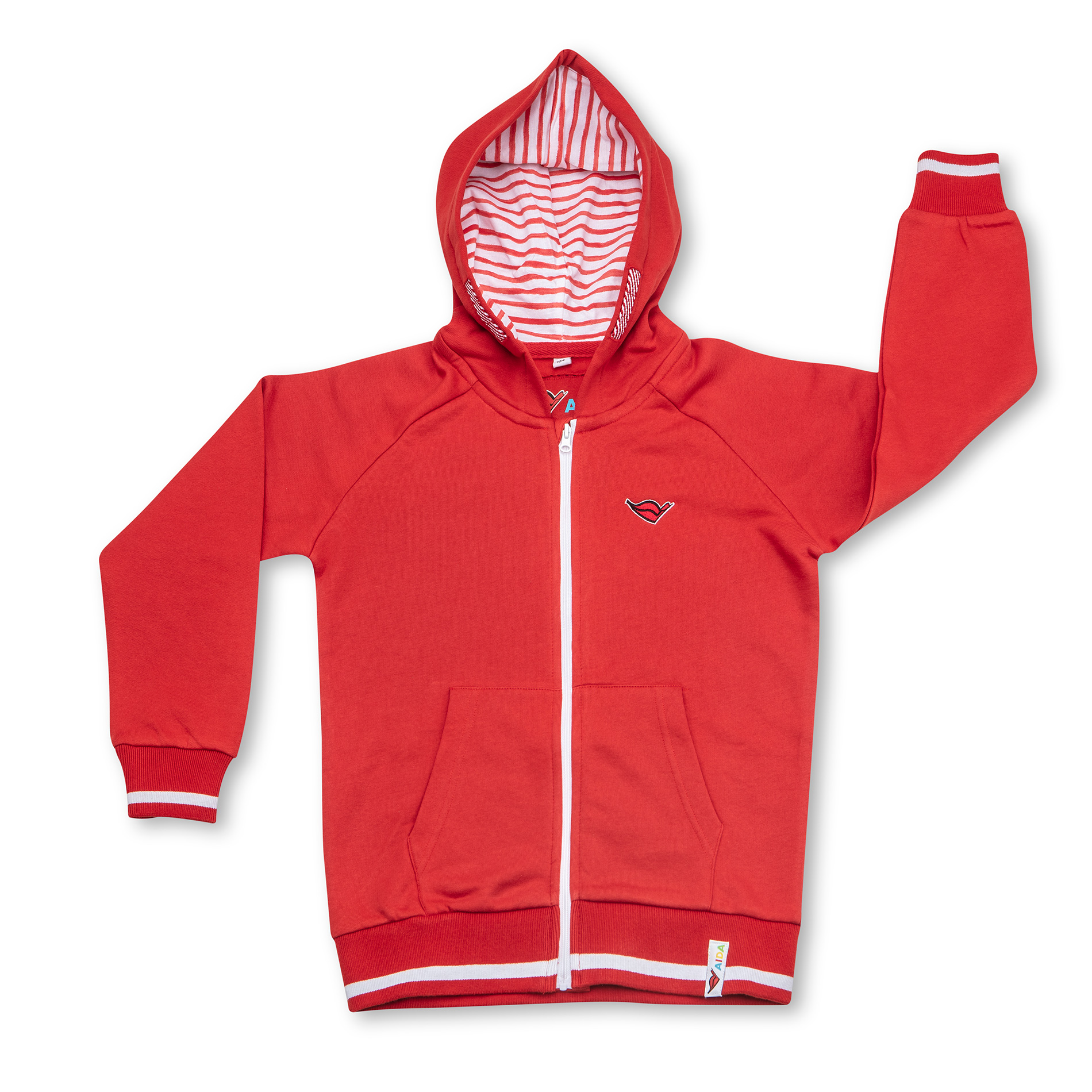 Kinder Sweatjacke rot mit Kussmund